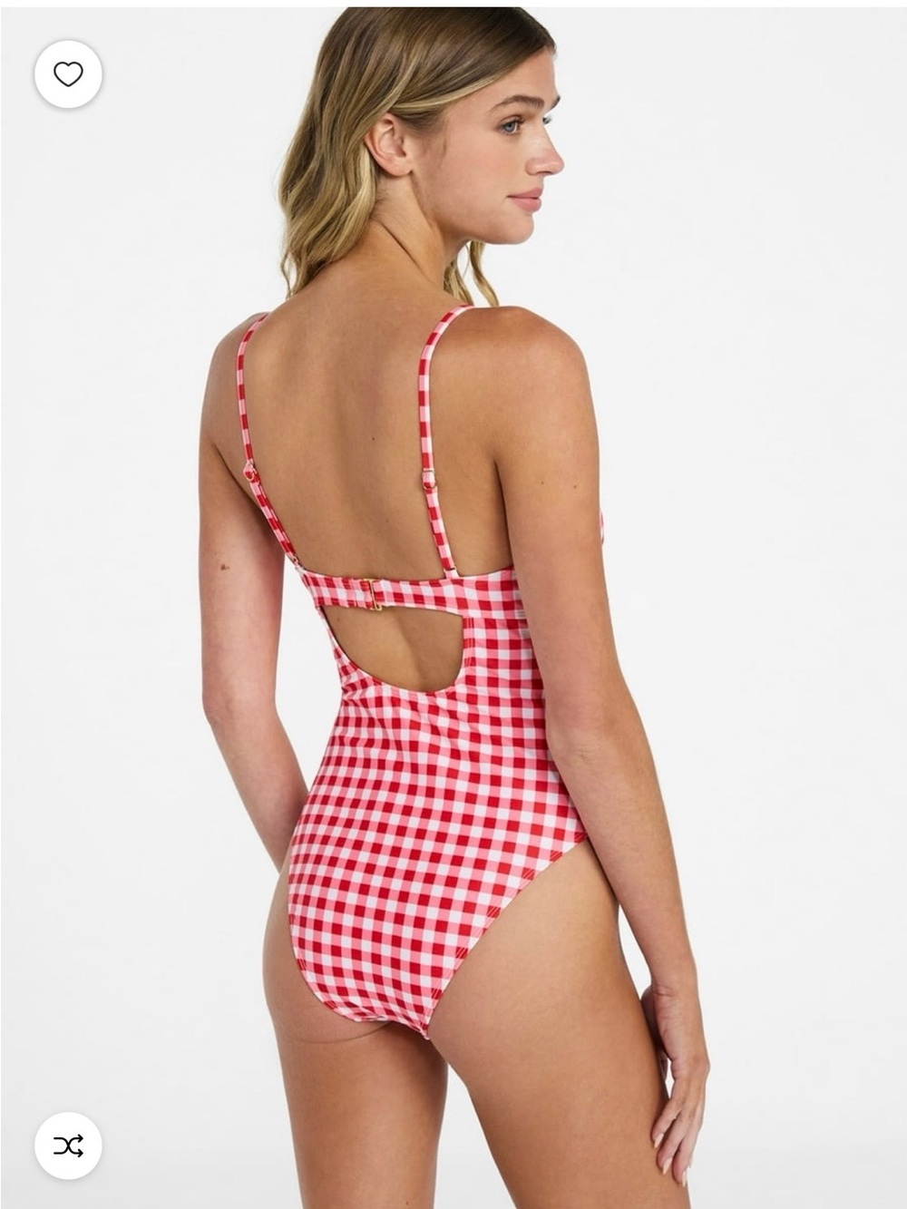 no boundaries red gingham daisy underwire one piece swimsuit cottagecore medium - Picture 2 of 6